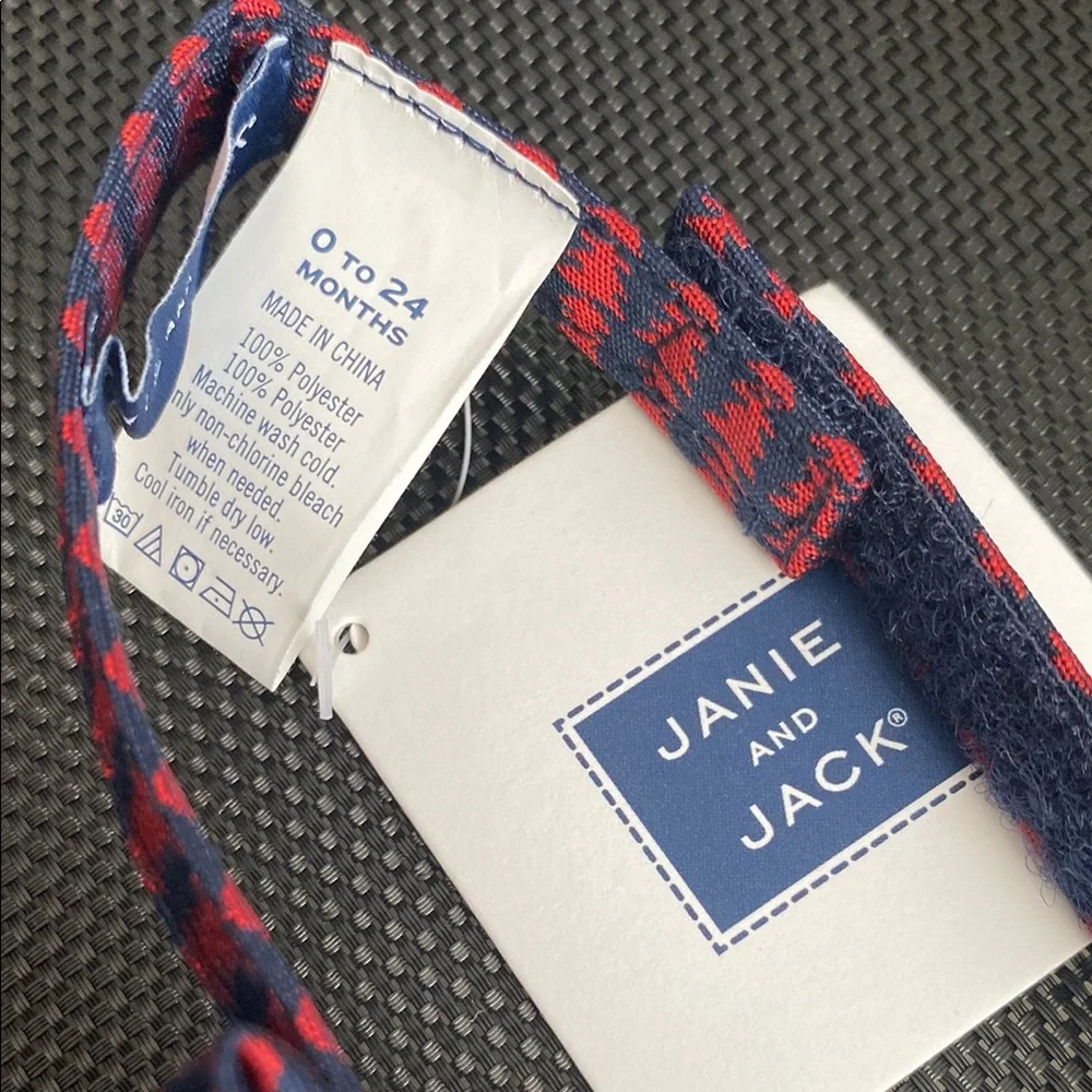 Janie and Jack Red and Blue Bow Tie